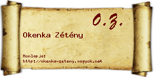 Okenka Zétény névjegykártya